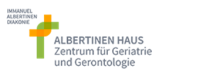 Logo des Albertinenhaus Hamburg mit Schriftzug, dekorativ