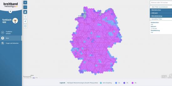 Screenshot der APP Breitbandmessung