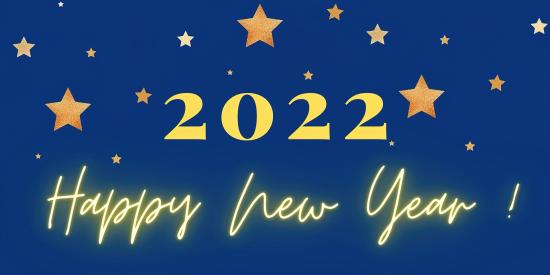 Schriftzug Happy New Year 2022