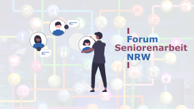 Zeichnung und Logo des Forum Seniorenarbeit NRW