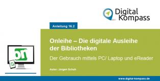 Titelblatt der Anleitung 16.2 "Onleihe - PC/ Laptop und eReader"