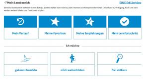 Bildschirmaufnahme eines Lernbereichs des DIE-Projekt EULE