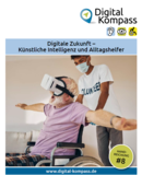 Titelbild: älterer Mann mit VR-Brille im Rollstuhl mit ausgebreiteten Armen. Junger Mann hinter ihm am Rollstuhl