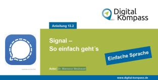 Titelblatt der Anleitung 13.2 Signal in einfacher Sprache