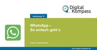Titelblatt der Anleitung 13 "WhatsApp – So einfach geht's"