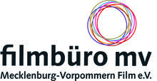 Logo des Filmbüros Mecklenburg-Vorpommern. Oben rechts mehrere bunte Kreise ineinander. Darunter die Schrift: Filmbüro mv. Mecklenburg-Vorpommern Film e. V.
