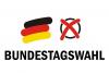 Stilisierte Deutschlandflagge mit Wahlkreuz