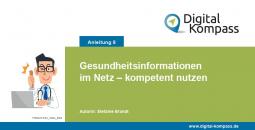 Titelblatt der Anleitung 8 "Gesundheitsinformationen – kompetent nutzen"