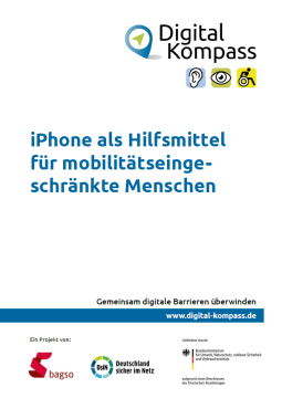 Leitfaden iPhone als Hilfsmittel für mobilitätseingeschränkte Menschen