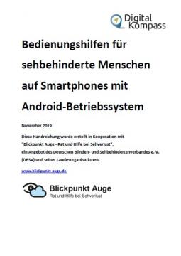 Titelbild des Leitfadens "Bedienungshilfen mit dem Betriebssystem Android"
