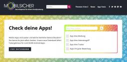 Bildschirmaufnahme der Startseite von mobilsicher.de