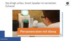 Folie aus der Präsentation "Das klingt schlau: Smart Speaker im vernetzten Zuhause": Personenraten mit Alexa