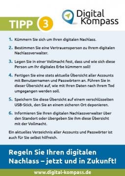 Die Seite mit dem Tipp 3: Regeln Sie Ihren digitalen Nachlass – jetzt und in Zukunft!