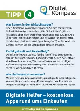 Die Seite mit dem Tipp 4: Digitale Helfer – kostenlose Apps rund ums Einkaufen