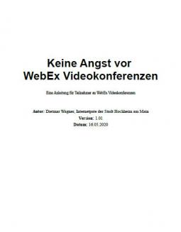 Titelblatt der Anleitung für Teilnehmer an WebEx Videokonferenzen