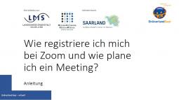 Abbildung des Titelblatts von "Wie registriere ich mich bei Zoom und wie plane ich ein Meeting?"