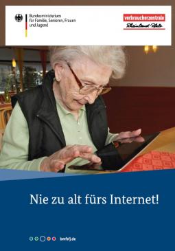 Titelblatt der Broschüre "Nie zu alt fürs Internet!"