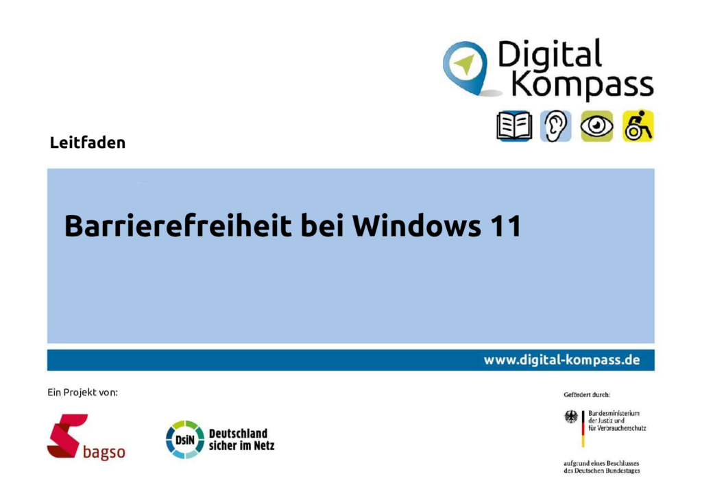 Cover Leitfaden Barrierefreiheit bei Windows 11