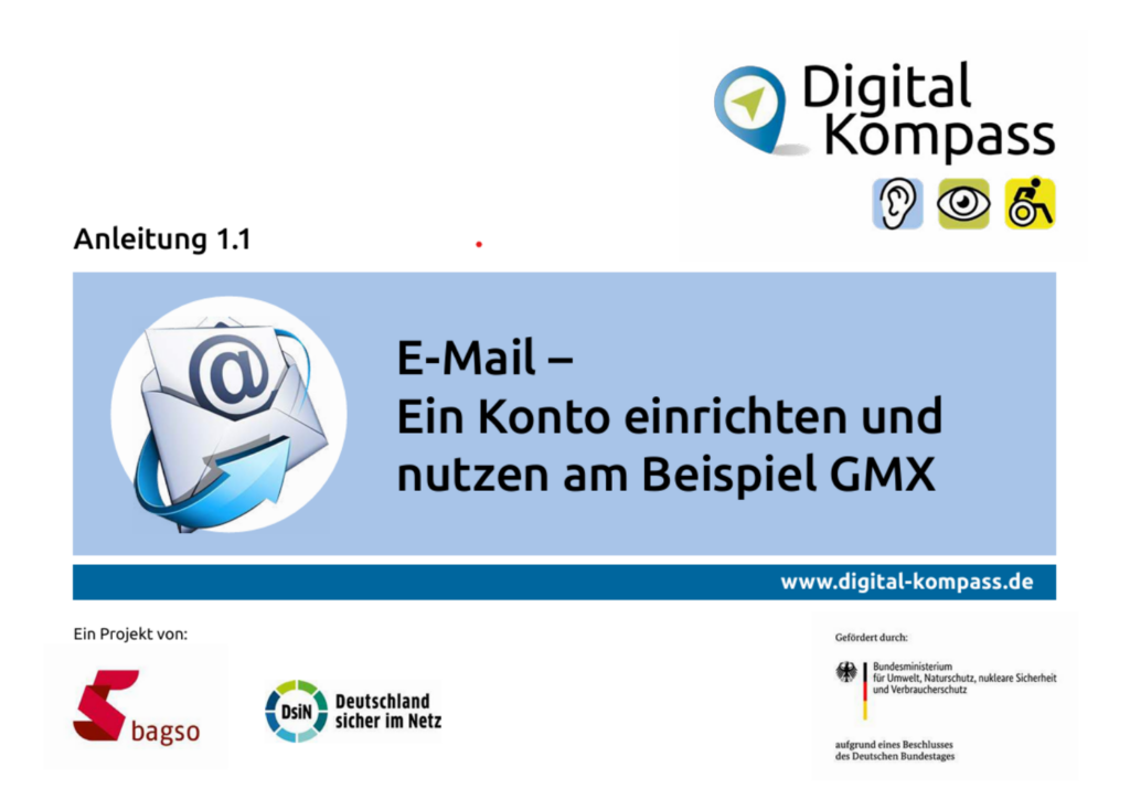 Titelbild Anleitung 1.1: E-Mail - Ein Konto einrichten und Nutzen am Beispiel GMX